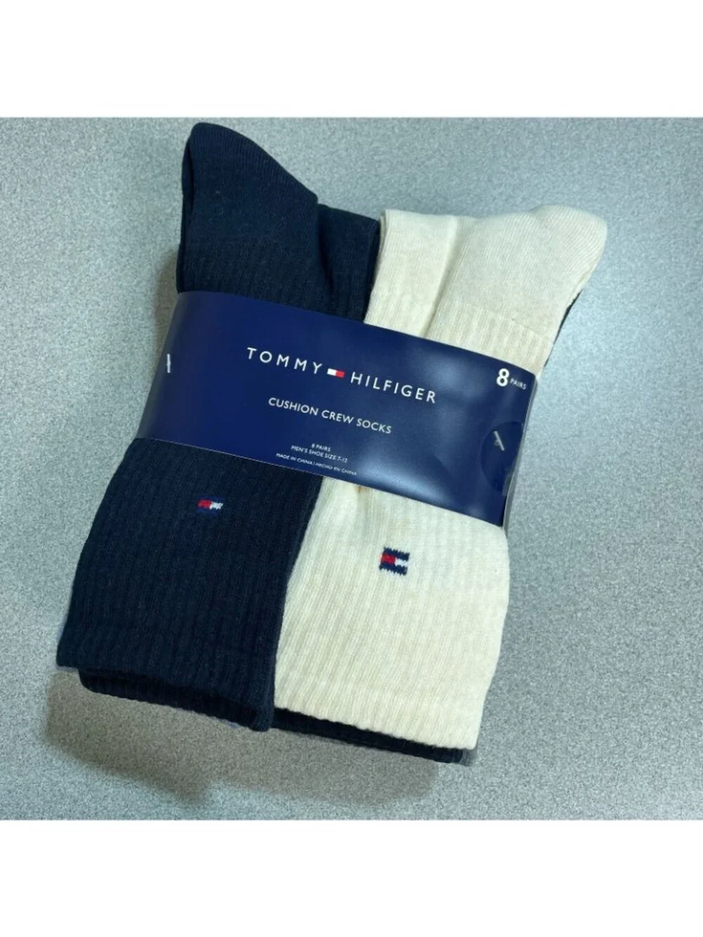 NWT Tommy Hilfiger Men's 7-12 Cushion Crew Socks 8-Pack Assorted Colors